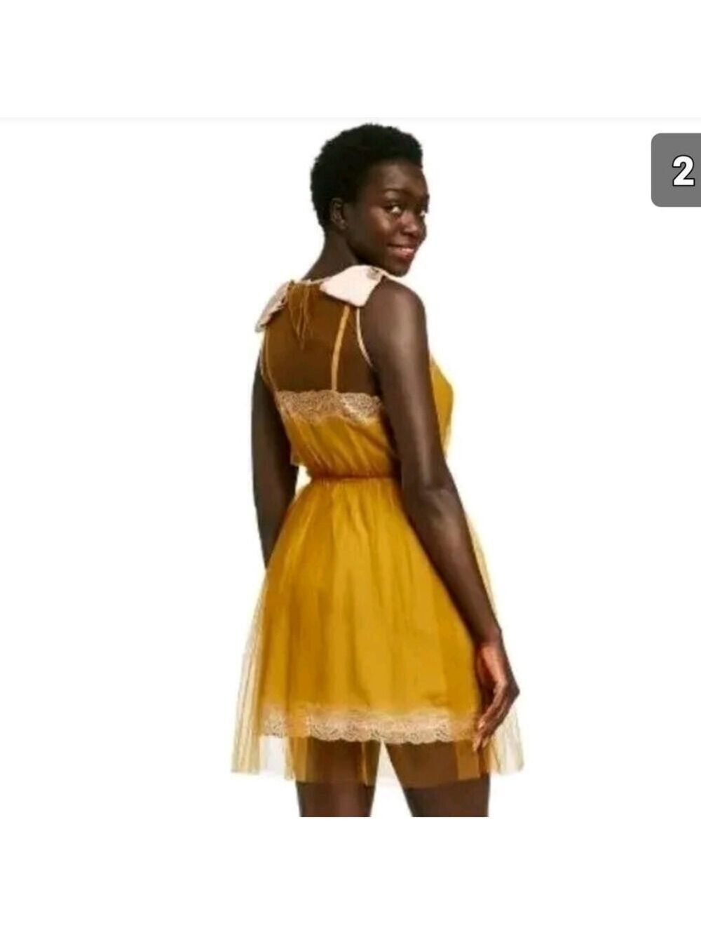 Road Art for Target Slip Dress Mustard Small